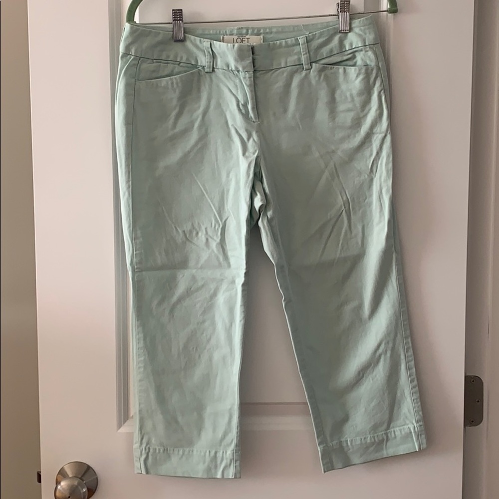 Mint Green Loft cropped pants